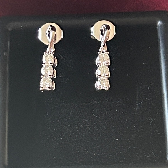 Moissanite Jewelry - Moissanite Diamond Silver Drop Earrings